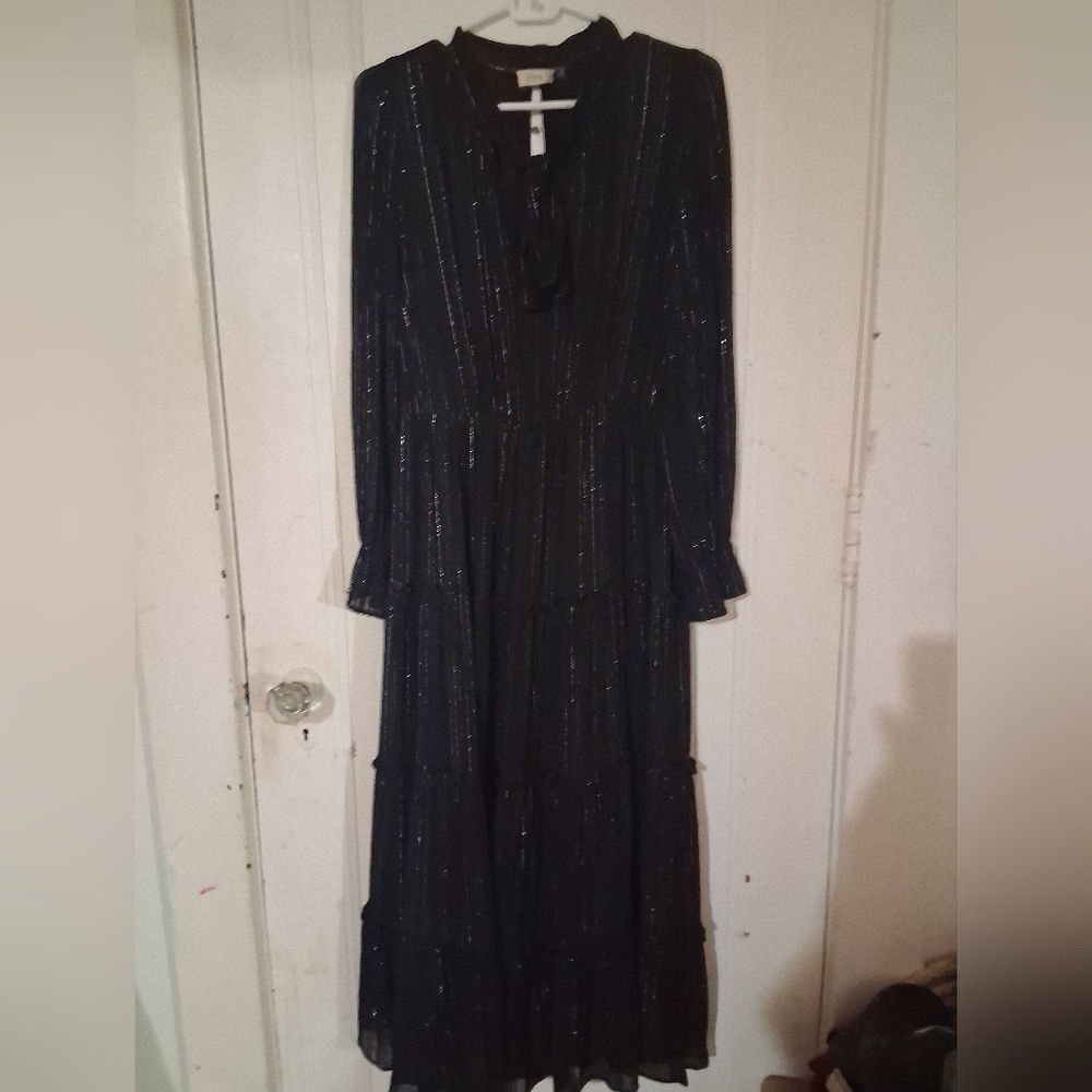 Vintage Cocktail Wrap Style Dress W/ Pussybow (1970's)